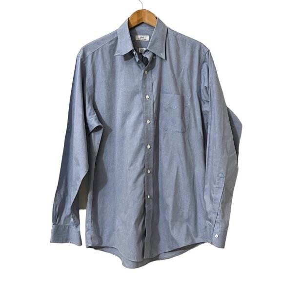 Brooks Brothers Other - Brooks Brothers 346 Men's Button Up Steel Blue Long Sleeve Size 15.5 Pocket